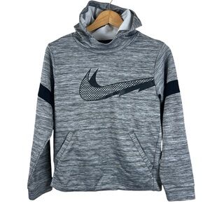 Nike Swoosh Dri-Fit Black White Grey Hoodie Boys Unisex Size Large